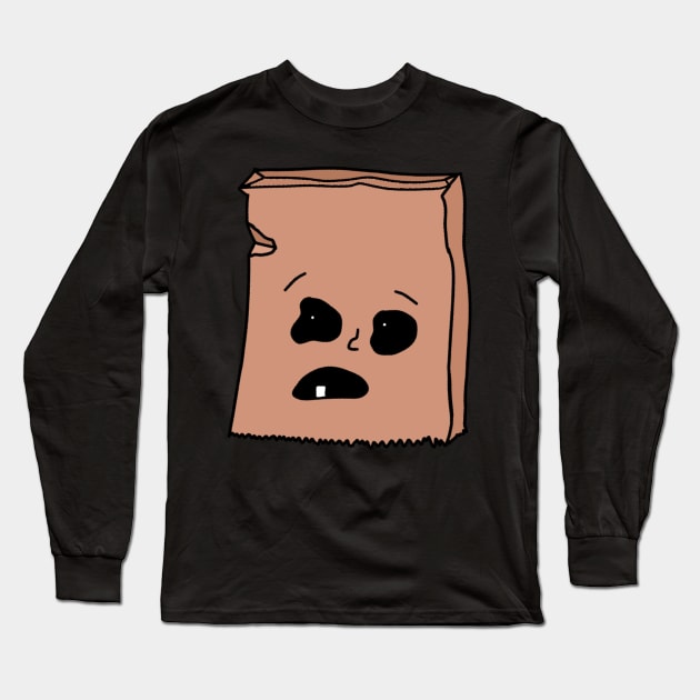 Sad Bag Man Long Sleeve T-Shirt by mollykay26